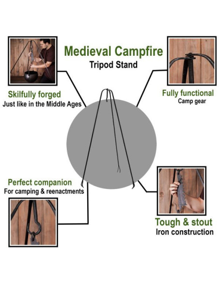 Fogueira medieval em ferro forjado,...