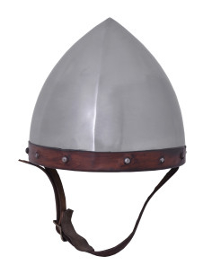 Capacete Archer abobadado, aço de 1,6 mm com forro de couro