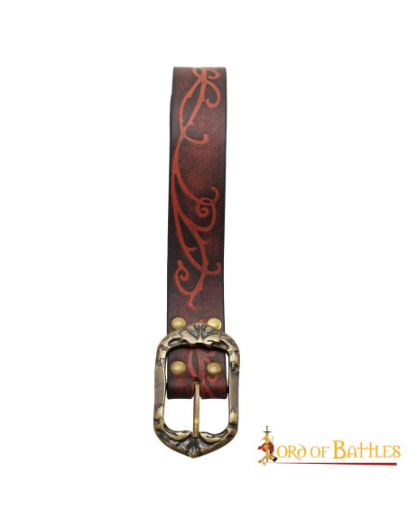 Cinto renascentista em couro granada...