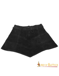 Saia gótica de couro de camurça com cordões