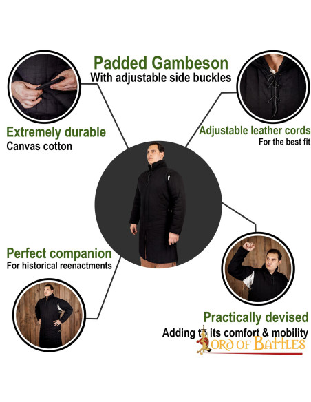 Gambeson medieval acolchoado tipo 3...