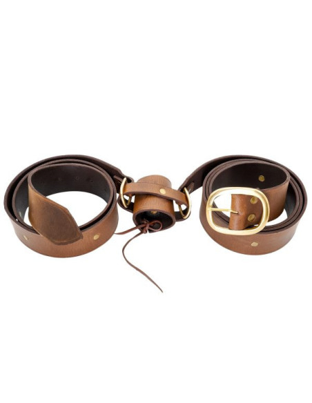 Cinto de couro marrom estilo medieval...