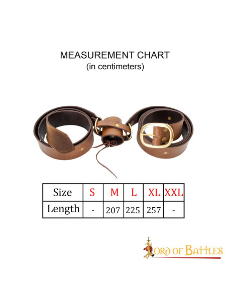 Cinto de couro marrom estilo medieval...