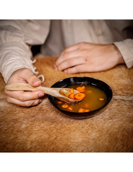 Colher medieval de madeira funcional,...