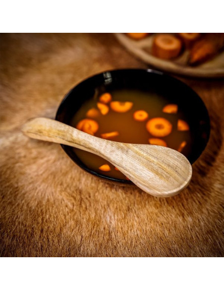 Colher medieval de madeira funcional,...