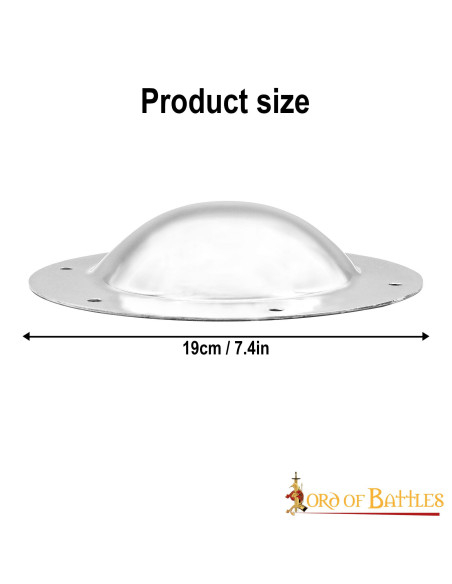 Umbo medieval de aço feito à mão para...