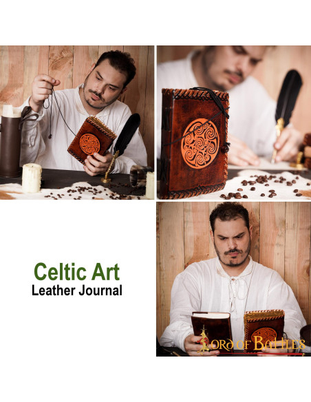 Diário medieval com nó celta em...