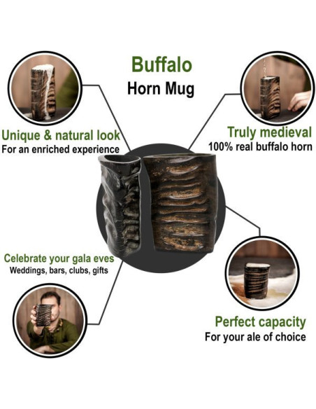 Conjunto de 2 copos de chifre Viking