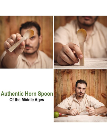 Conjunto de 4 colheres de chifre reais