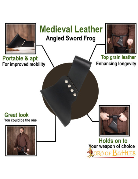 Baldric em couro para espadas e machados