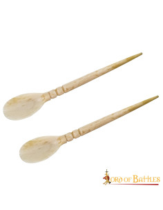 Conjunto de 2 colheres de osso romanas (15,74 cm.)