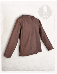 Camisa medieval fechada modelo Rurik, marrom 2