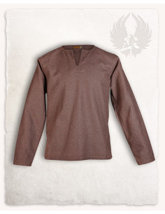 Camisa medieval fechada modelo Rurik, marrom