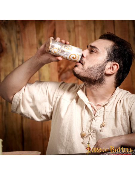 Navio viking em chifre de boi