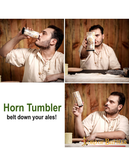 Navio viking em chifre de boi