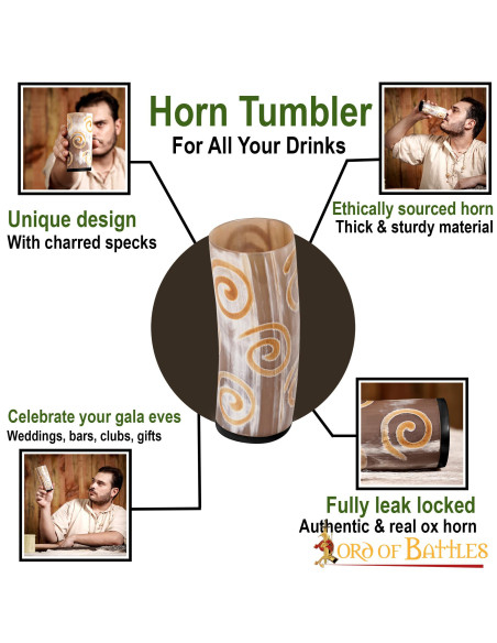 Navio viking em chifre de boi