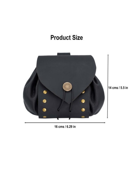Bolsa de cintura medieval em pele com...
