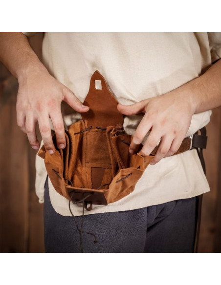 Bolsa de cintura de couro medieval...