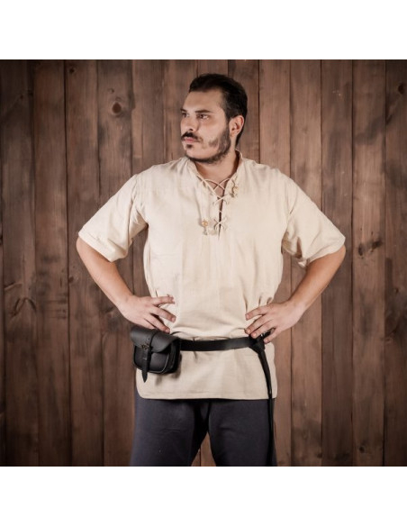 Bolsa de couro com fivela de latão celta