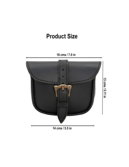 Bolsa de couro com fivela de latão celta