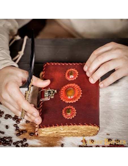 Diário de couro medieval genuíno