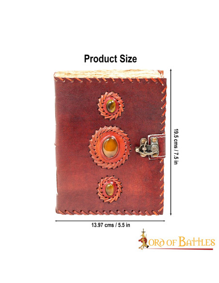 Diário de couro medieval genuíno