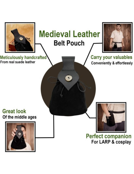 Pochete medieval com fecho de botão