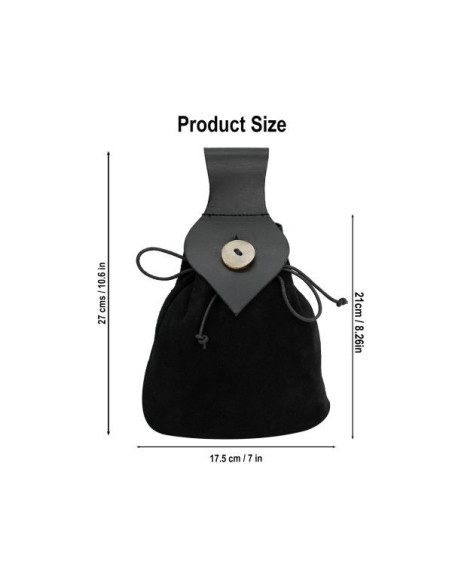 Pochete medieval com fecho de botão