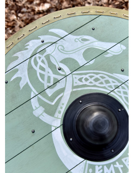 Escudo Viking Fenrir com acabamento...