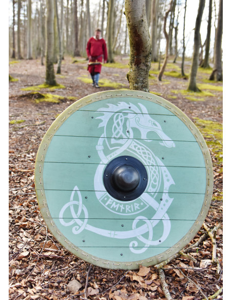 Escudo Viking Fenrir com acabamento...