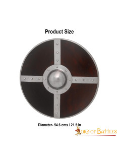 Escudo viking de madeira com umbo de aço 2