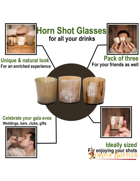 Conjunto de 3 copos de shot de corno...