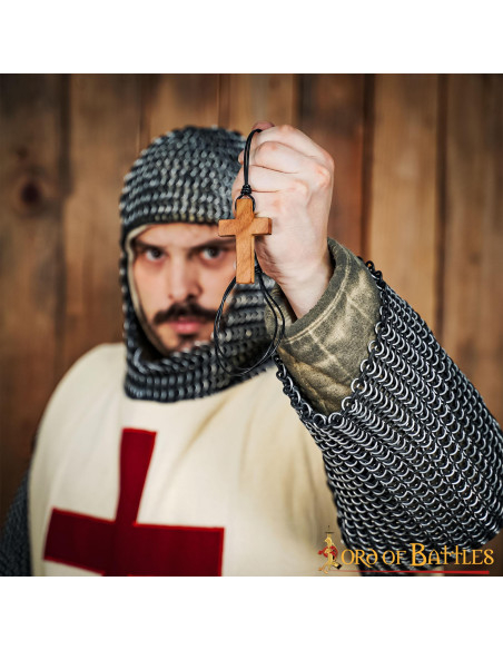 Pingente de cruz cristã de madeira