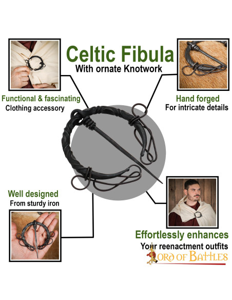 Fíbula celta em ferro forjado com nós