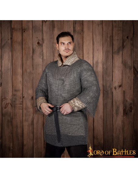 Cota de malha Haubergeon medieval,...