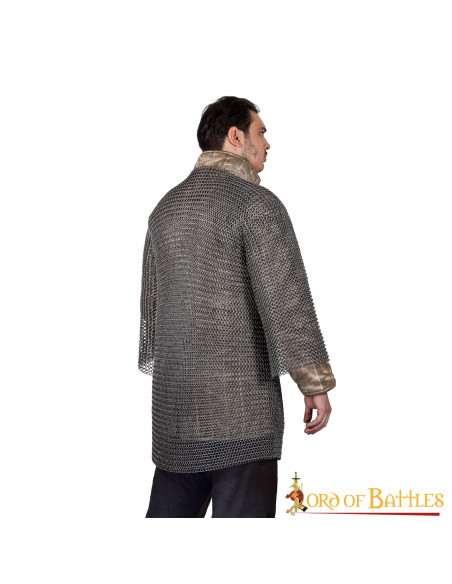 Cota de malha Haubergeon medieval,...