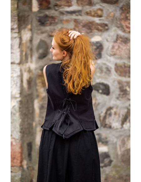 Colete medieval mulher Selma preta