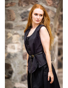 Colete medieval mulher Selma preta 2