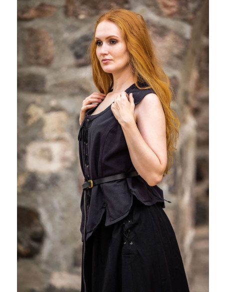 Colete medieval mulher Selma preta