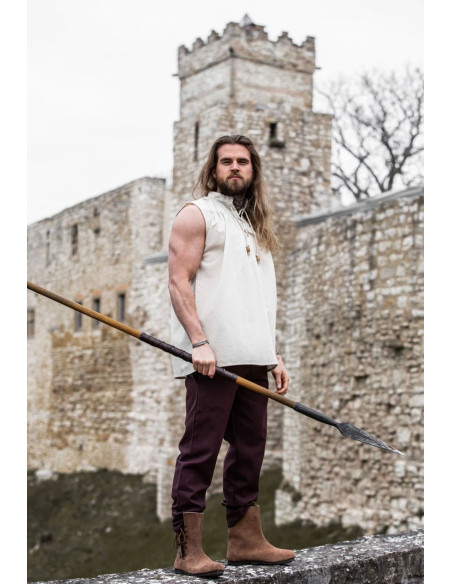 Camisa medieval natural sem mangas