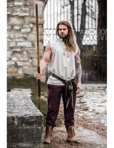 Camisa medieval natural sem mangas