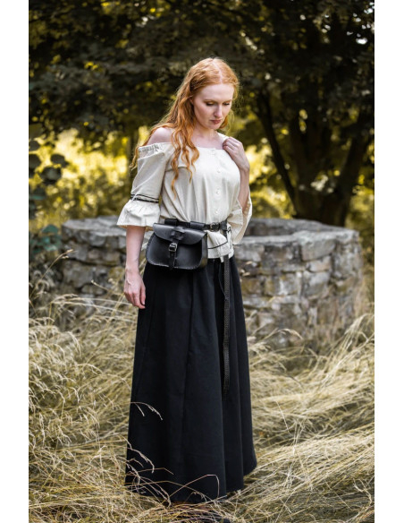 Blusa creme medieval com bordados