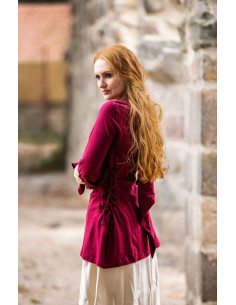 Blusa medieval Lea Red com capuz