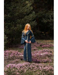 vestido medieval mulher azul 2