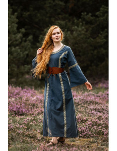 vestido medieval mulher azul