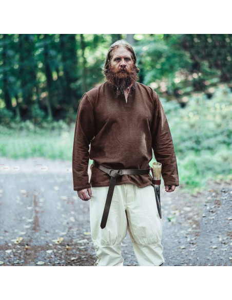Túnica viking Ivar, marrom escuro