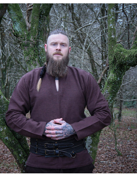 Túnica viking Ivar, marrom escuro