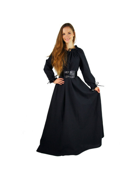 vestido medieval mulher longo preto