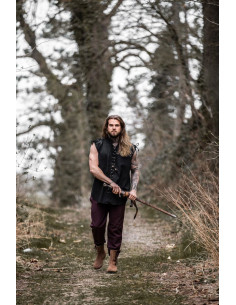 camisa medieval preta sem mangas 2