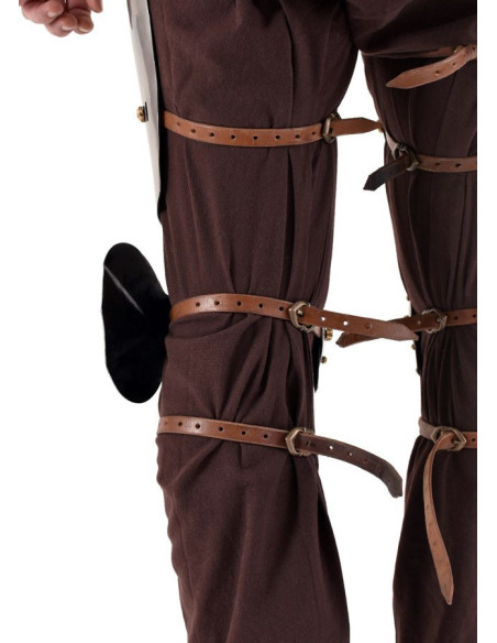 Armadura medieval para pernas e joelhos